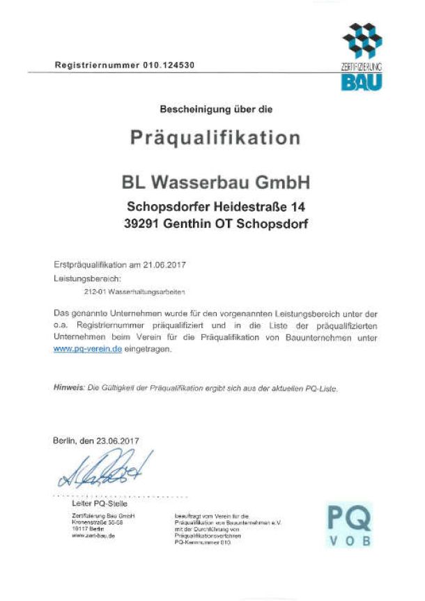 Zertifizierte Präqualifikation